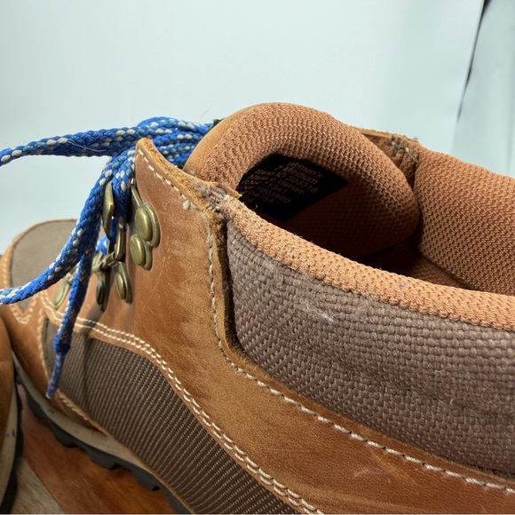 L.L. Bean Katahdin waterproof- Brown Blue laces Hiking Boots Rugged tek 2.5 sz 7 - Picture 10 of 11